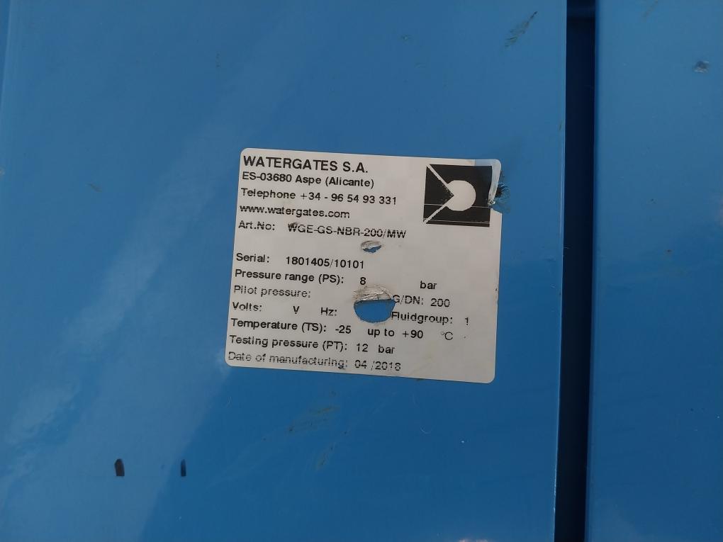 Watergates Wge-gs-nbr-200/mw 8" Knife Gate Valve Dn200