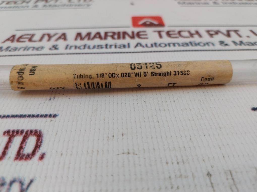 Waters 05125 Tubing. 1/8 “Odx.020”Wi 5’ Straight 316Ss