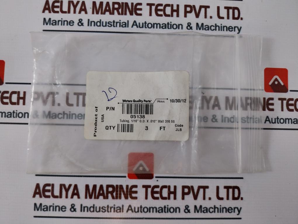 Waters 05138 1/16” O.D X .010” Wall 316 Ss Tubing