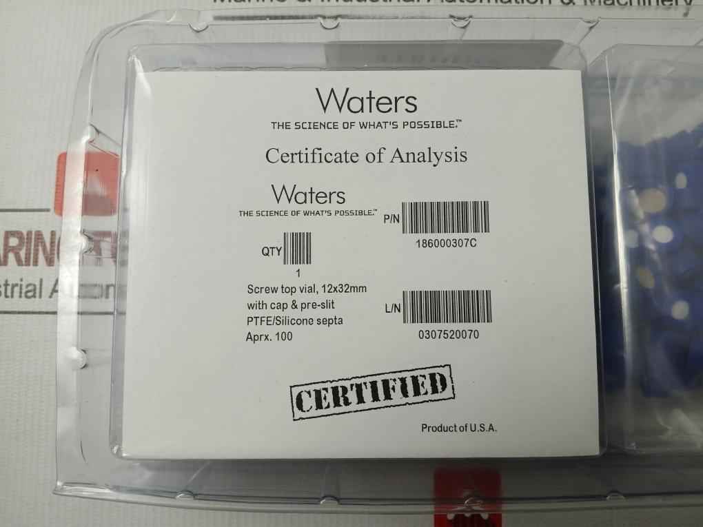 Waters 186000307C Clear Glass Screw Neck Vial With Cap (1 Box = 100Pcs)