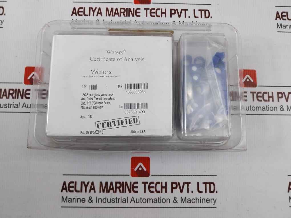 Waters 186000326C Clear Glass Screw Neck Vial With Cap 12X32 Mm (1 Box = 100Pcs)