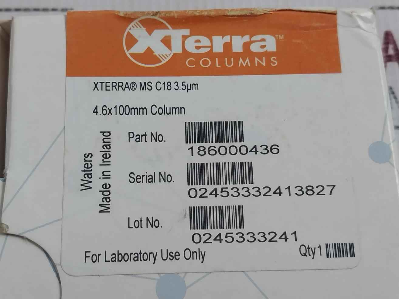 Waters 186000436 Column 4.6 X 100Mm 23207