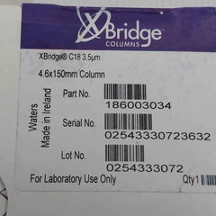 Waters 186003034 Xbridge Beh Column C18 4.6X150Mm 3.5 Micrometer