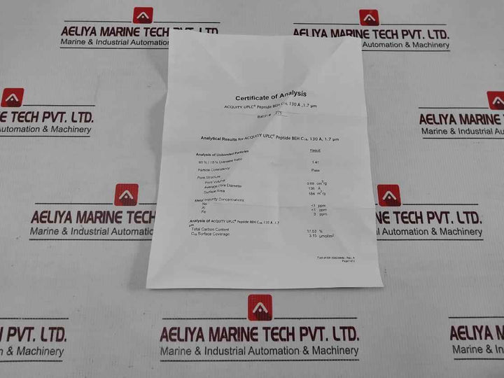 Waters 186003542 Uplc Column 10k Psi 130a 1.7 Micrometer Rev.a