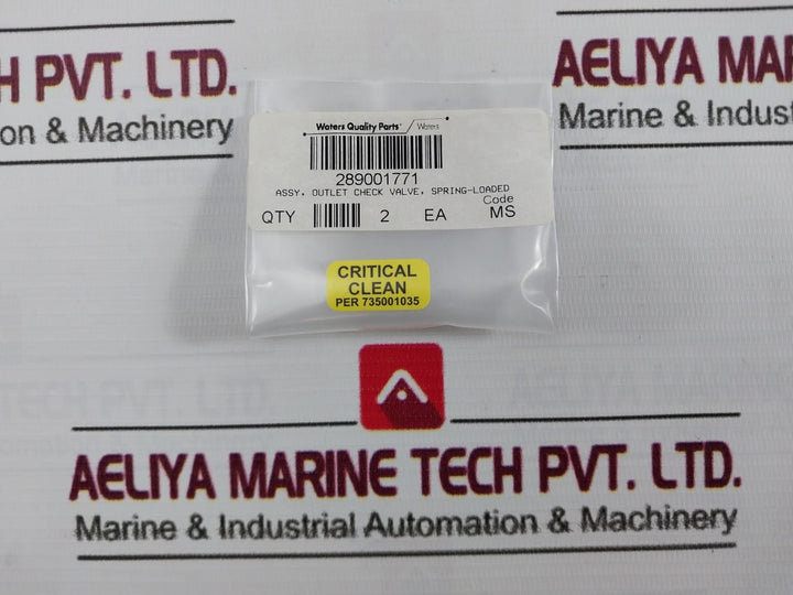 Waters 289001771 Assy Check Valve Spring Loaded
