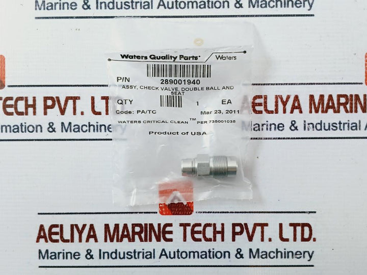 Waters 289001940 Double Ball and Seat Check Valve Assy Code: PA/TC