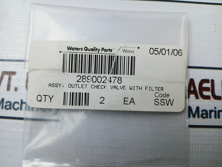Waters 289002478 Outlet Check Valve With Filter Assembly 1 Bag (2 Pcs)