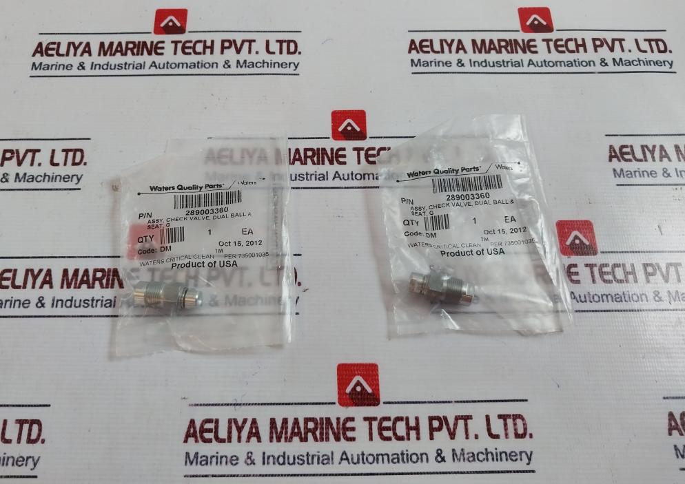 WATERS 289003360 Assy, Check Valve, Dual Ball & Seat, G