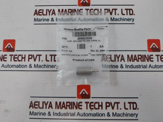 Waters 289003536 Assy, Solvent Filter, 316Ss, Cc