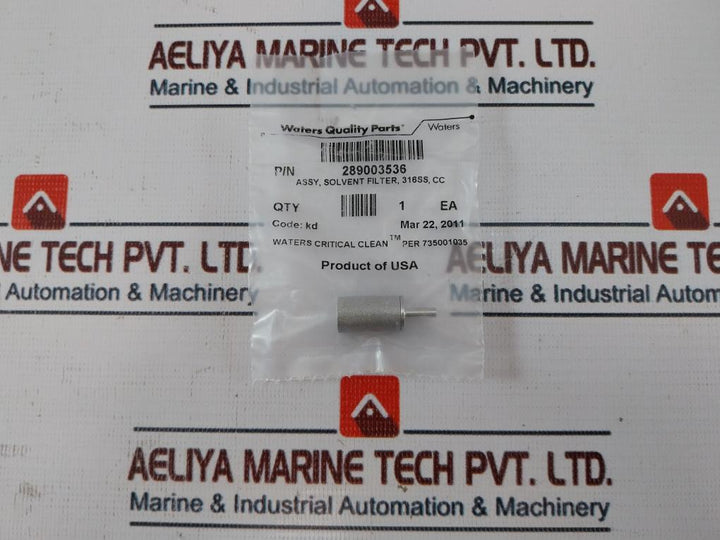 Waters 289003536 Assy, Solvent Filter, 316Ss, Cc