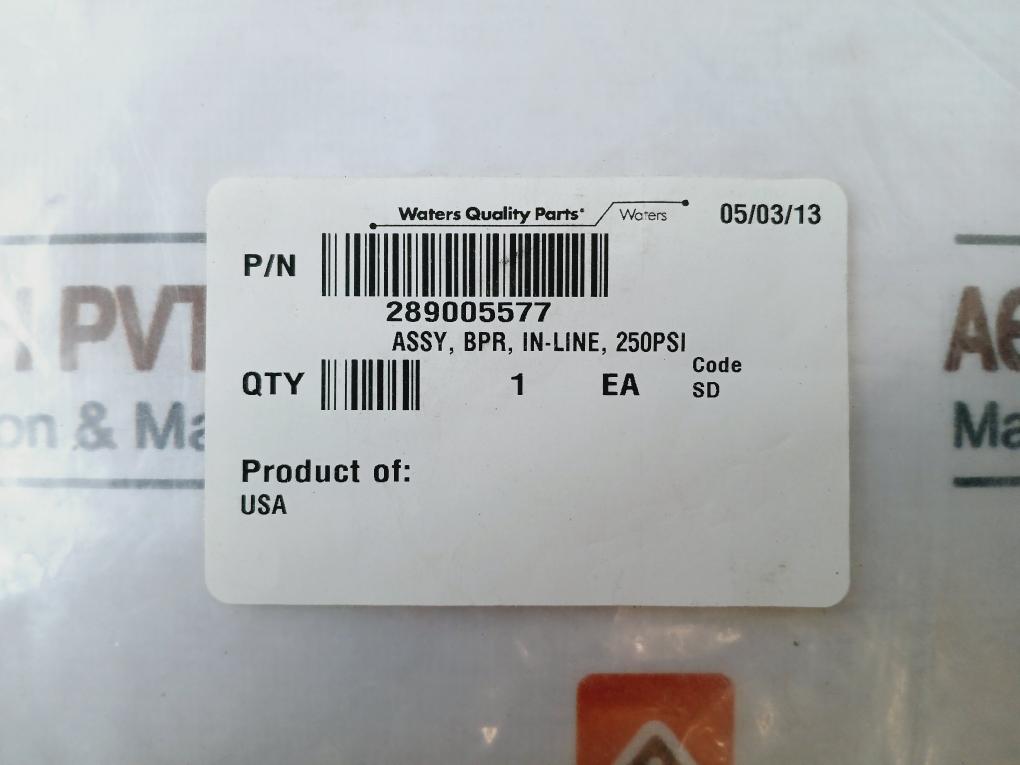 Waters 289005577 Bpr In-line Assy 250Psi