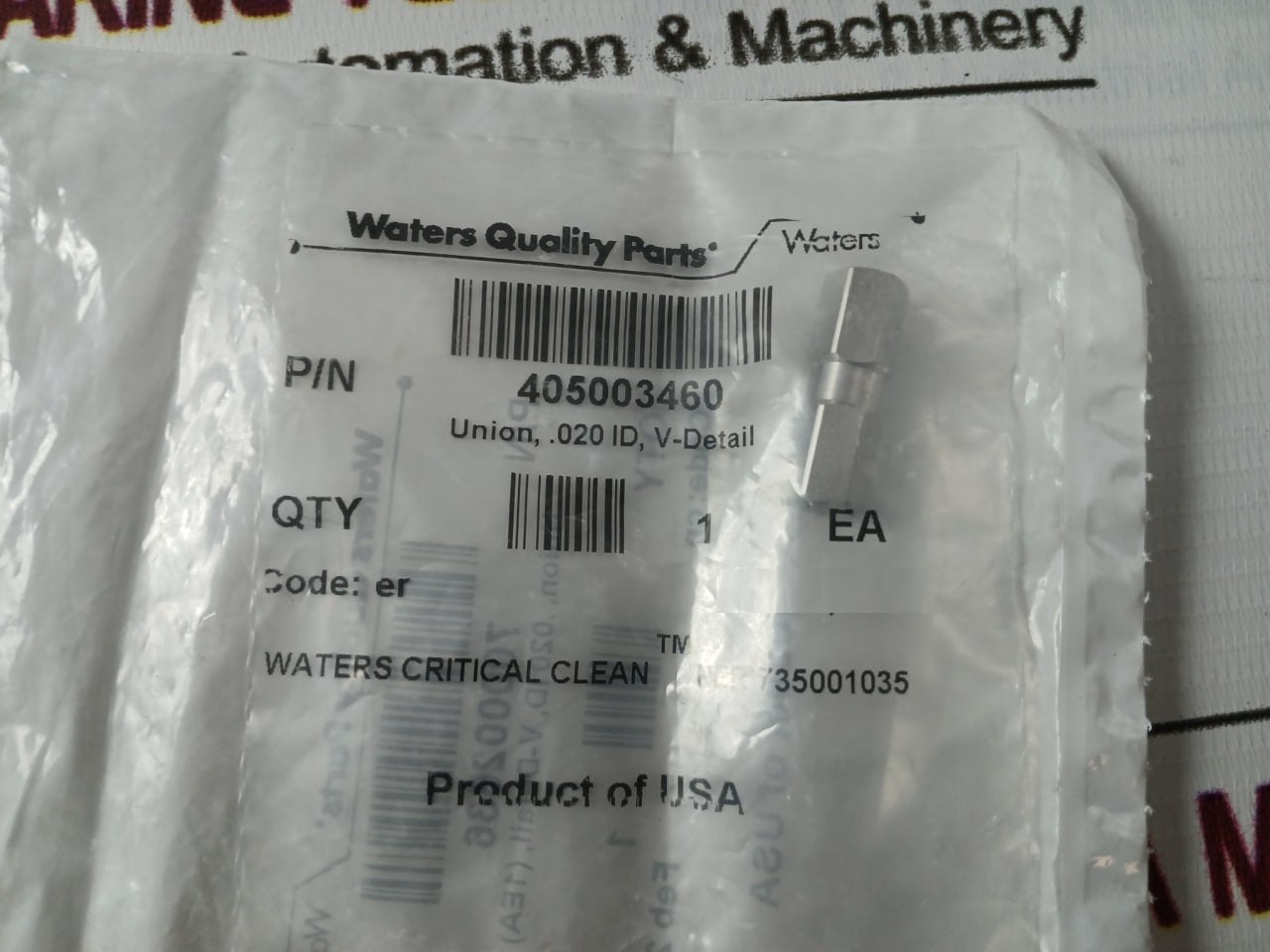 Waters 405003460 Stainless Steel Poppet Check Valve 700002636