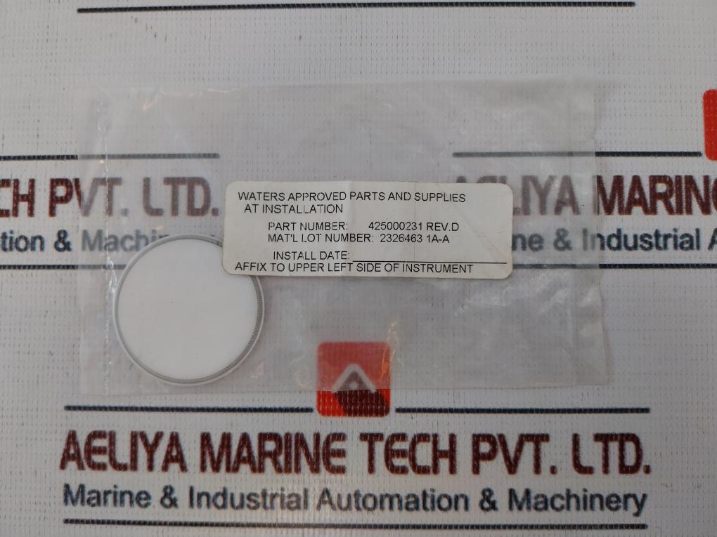 Waters 425000231 Affix to Upper Left Side of Instrument Rev: D