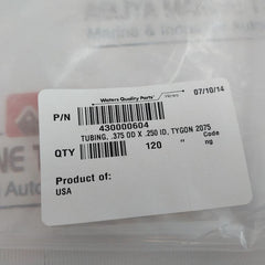 Waters 430000604 Tygon 2075 Tubing .375 Od X .250 Id