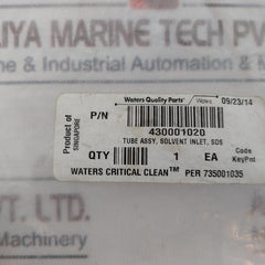 Waters 430001020 Tube Assy, Solvent Inlet, Sds Set
