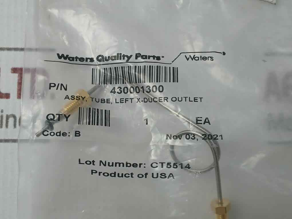 Waters 430001300 Left X-ducer Outlet Tube Assy
