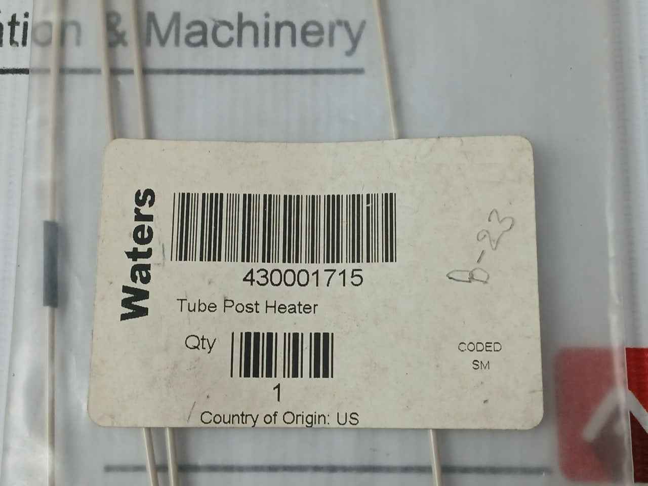 Waters 430001715 Tube Post Heater Set