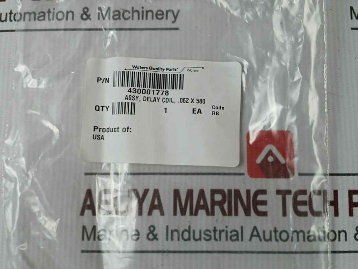 Waters 430001778 Peek Tube Hose Assembly .062 X 580