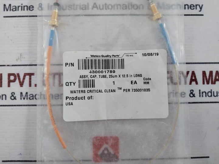 Waters 430001789 Assy Cap. Tube Col. Man. Desalt Cart 25um X 12.5 In Long