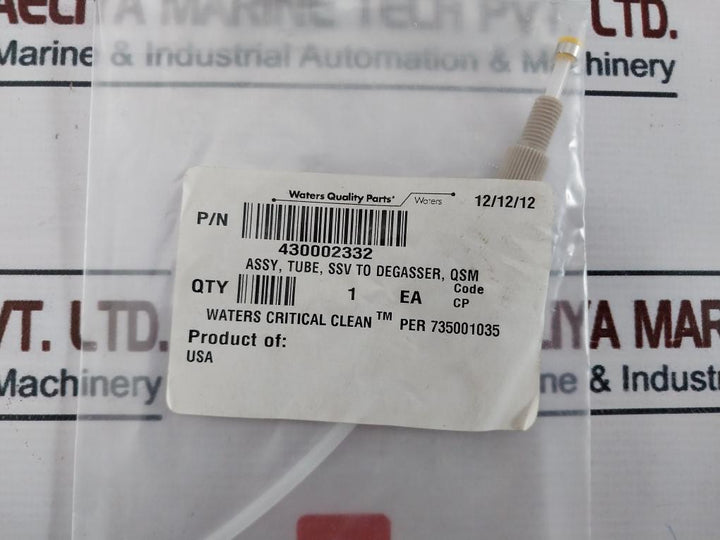 Waters 430002332 Ssv To Degasser Tube Assy Code: Cp