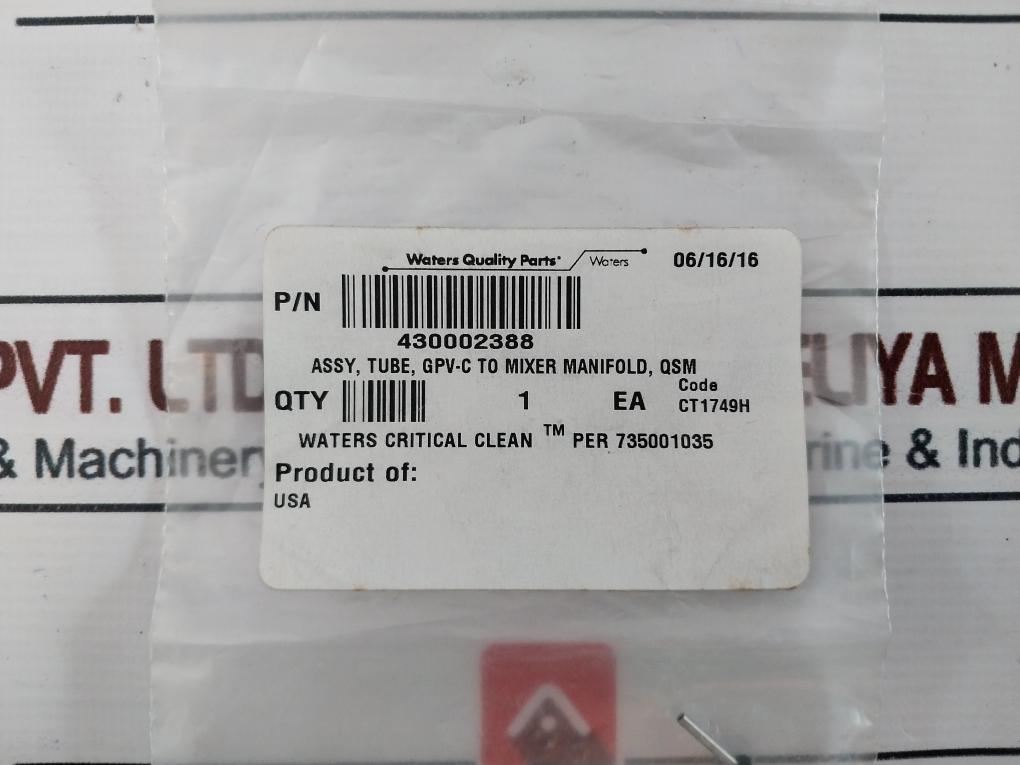 Waters 430002388 Gpv-c To Mixer Manifold Tube Assy Ct1749H