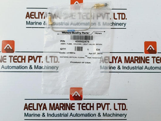 Waters 430002476 Mp35N Xducer-vent Valve Tube Assy Code: Hm/Ct1691E