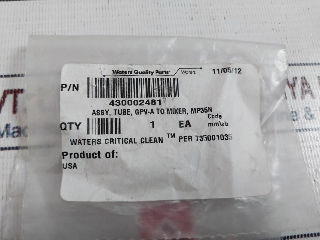 Waters 430002481 Tubing Assembly, Gpv-a To Mixer, Mp35N