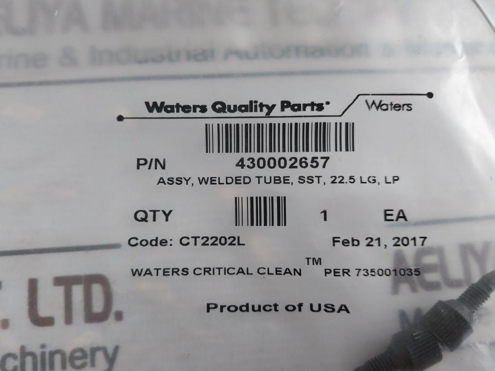 Waters 430002657 Welded Tubing Assembly Code: Ct2202L