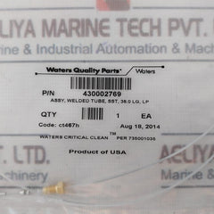 Waters 430002769 Welded Tube Sst Assy