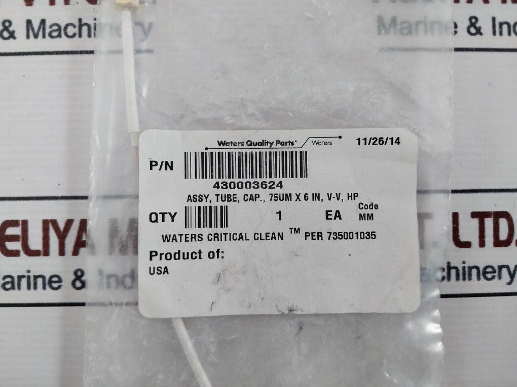 Waters 430003624 Tubing Assembly 75Um X 6 In, V-v , Hp Mm