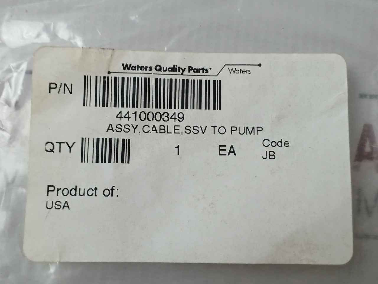 Waters 441000349 Assy Cable Ssv To Pump Rev D
