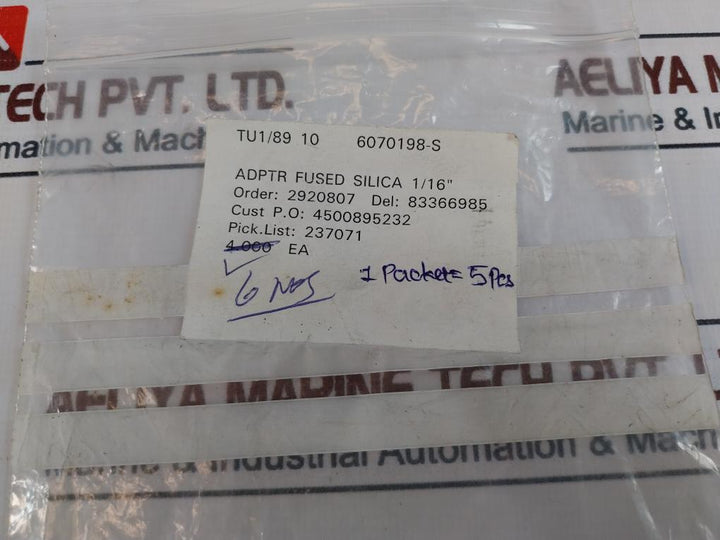Waters 6070198-s Adptr Fused Silica 1/16” Valco 2920807