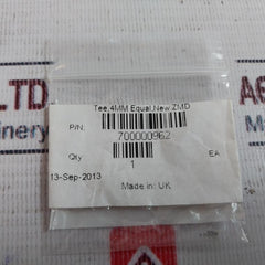 Waters 700000962 Tee,4Mm Equal, Zmd