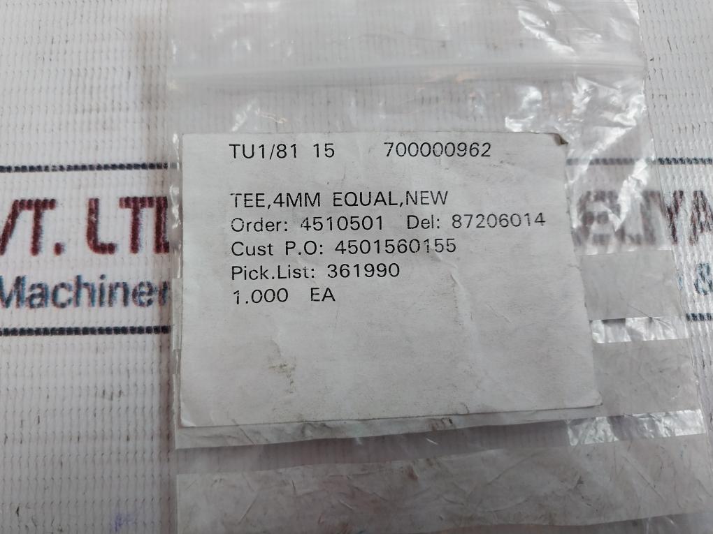 Waters 700000962 Tee,4Mm Equal, Zmd