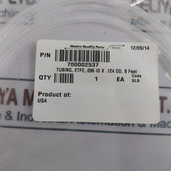 Waters 700002537 Tubing, Etfe,. 096 Id X .124 0D, 8 Feet