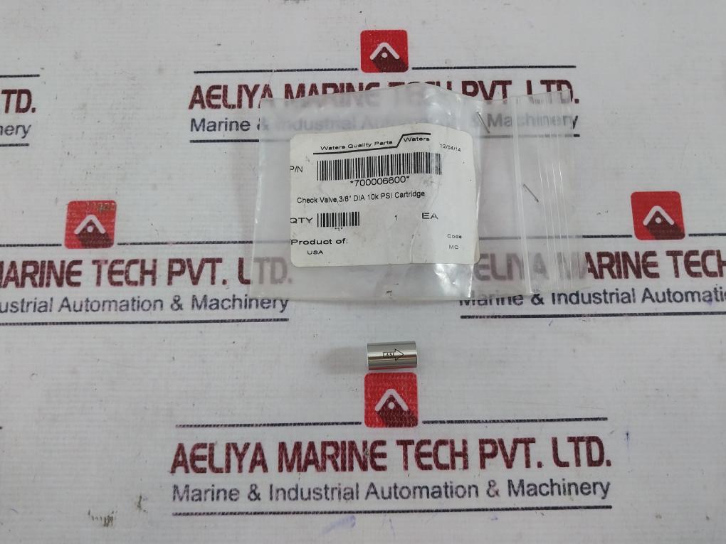 Waters 700006600 Check Valve, 3/8” Dia 10k Psi Cartridge