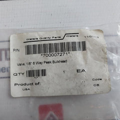 Waters 700007271 1/8” 6 Way Peek Bulkhead Valve