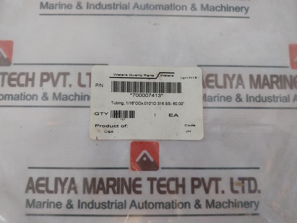 Waters 700007413 Tubing, 1/16”ODX.010”ID 316 SS-60.00”