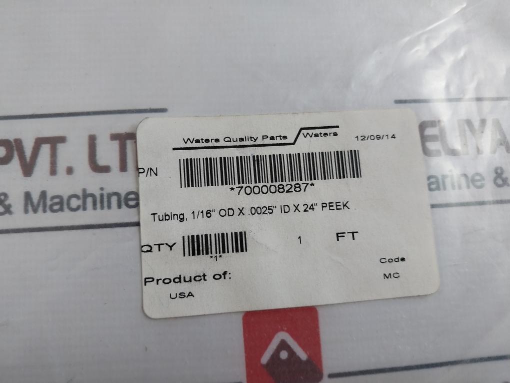 Waters 700008287 Cleaving Tool Tubing 1/16” OD X .0025” ID X 24” PEEK