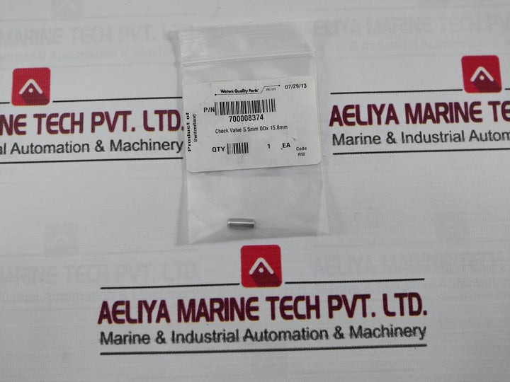 Waters 700008374 Check Valve 5.5Mm 0Dx 15.8Mm