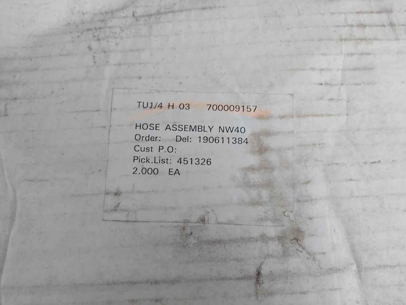 Waters 700009157 Vacuum Hose Assembly Rev A 40-70Mm