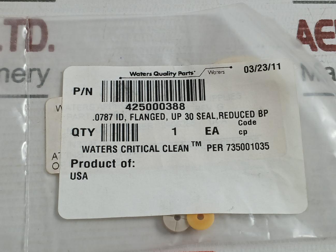 Waters Flanged Seal Part No: 425000388