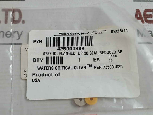 Waters Flanged Seal Part No: 425000388