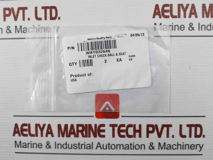 Waters Inlet Check Ball And Seat Valve Part No.Wat032646