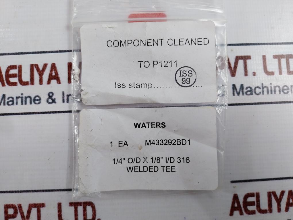 Waters M433292BD1 Welded Tee ¼” O/D X 1/8” I/D 316
