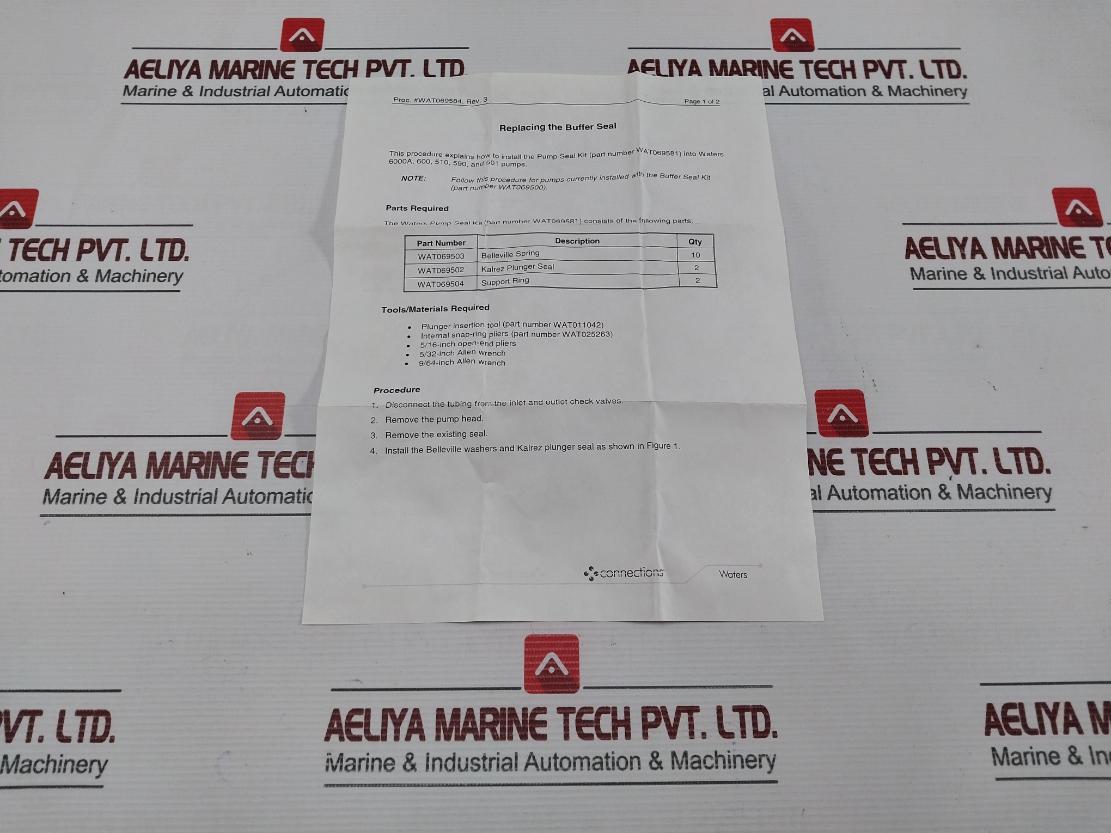 Waters Pump Seal Kit W/Spring Wat069581