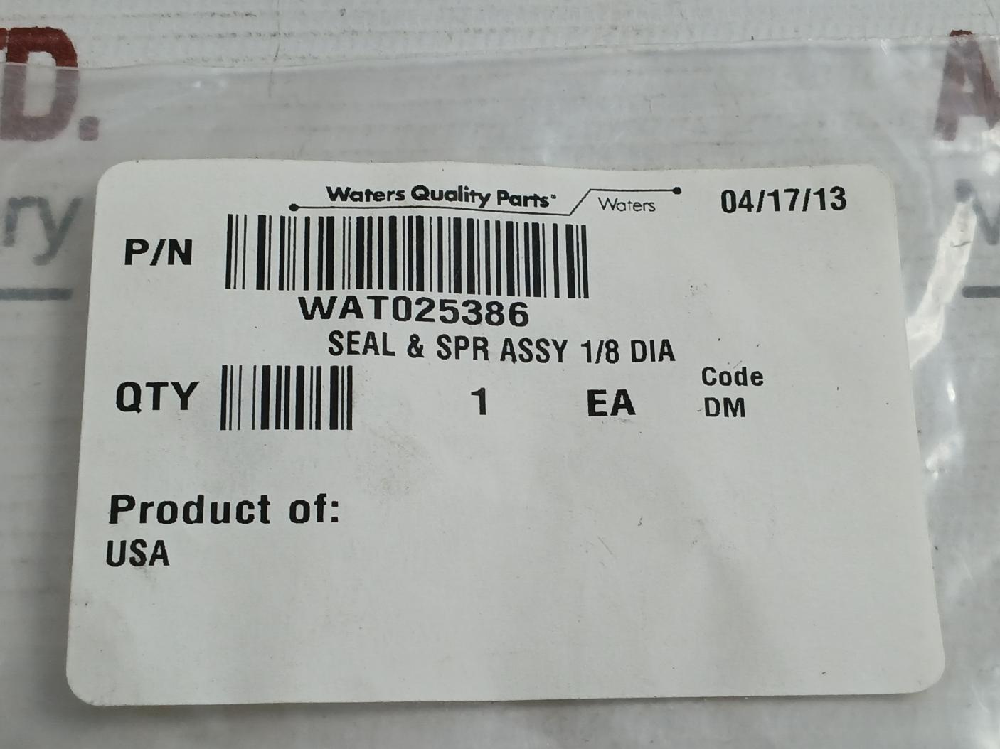 Waters Seal And Spring Assembly 1/8 In Wat025386