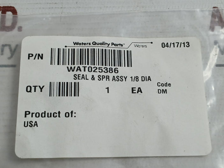 Waters Seal And Spring Assembly 1/8 In Wat025386
