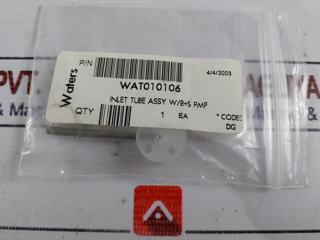 Waters WAT010106 Inlet Tube Assy W/ Ball+Seat Pmp Code DG