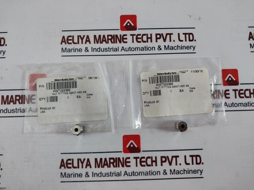 Lot of 5X Waters WAT022366 Nut Fitting 02X07 Hex SS